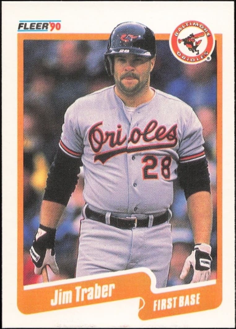 1990 Fleer Jim Traber #193 baseball trading card front