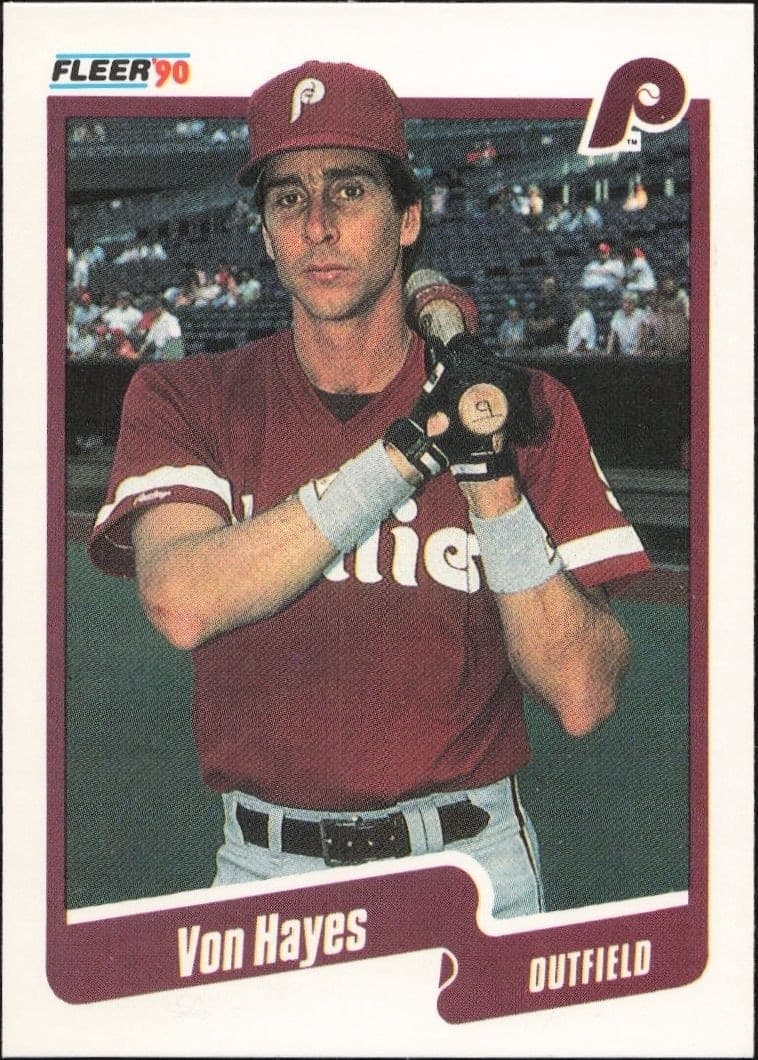 1990 Fleer Von Hayes #559 baseball trading card front