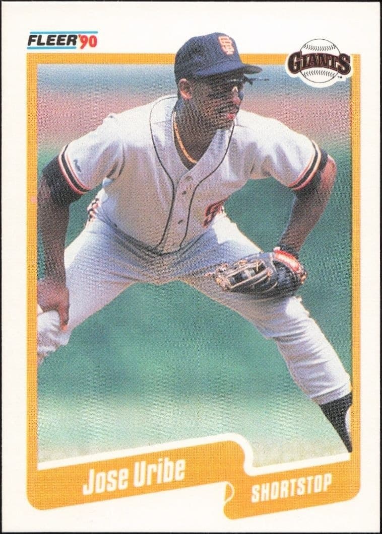 1990 Fleer Jose Uribe #74 baseball trading card front