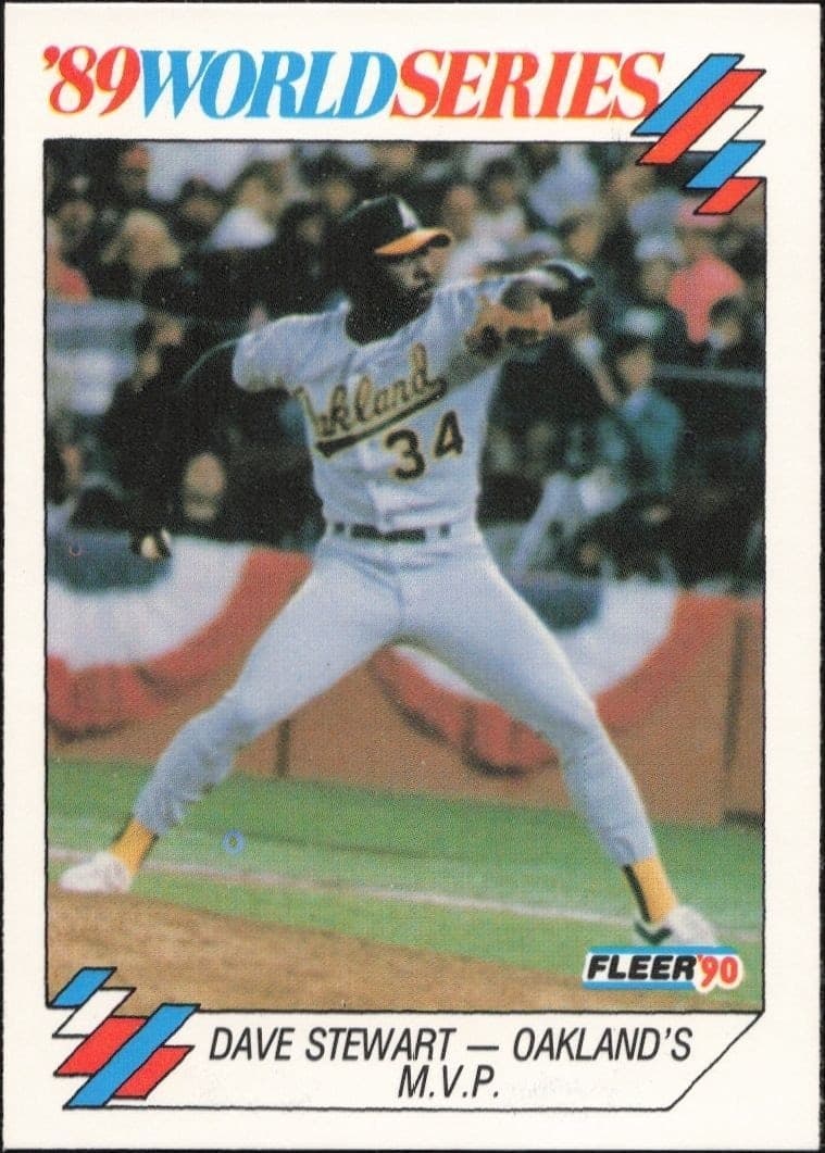1990 Fleer Dave Stewart - Oakland's M.V.P. #8 baseball trading card front