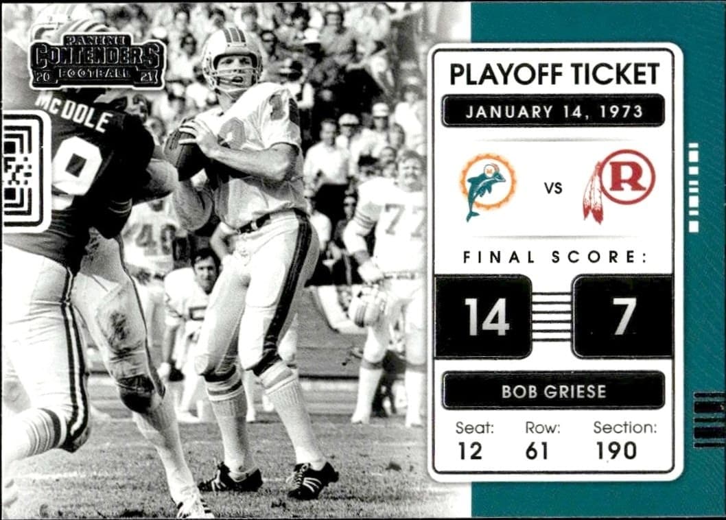 2021 Panini Contenders Bob Griese #PLT-BGR trading card