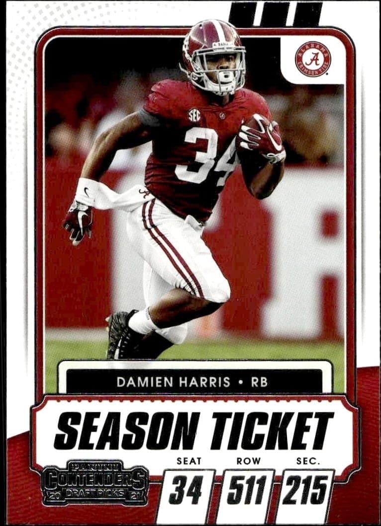 2021 Panini Contenders Draft Picks Damien Harris #67 trading card