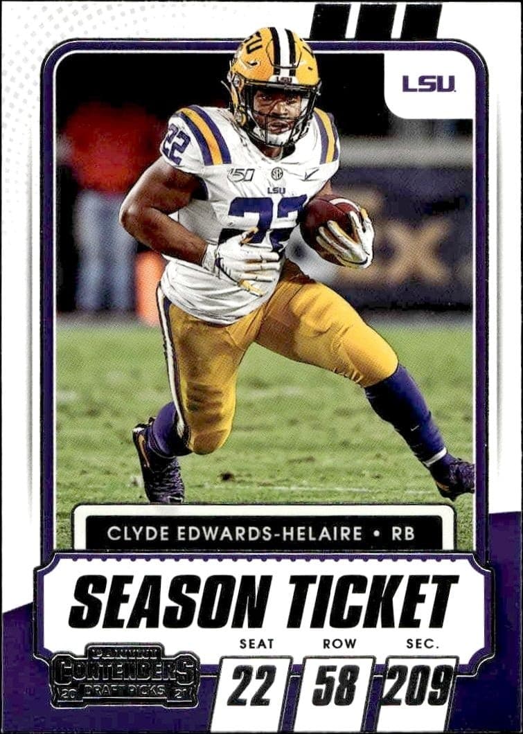 2021 Panini Contenders Draft Picks Clyde Edwards-Helaire #54 trading card