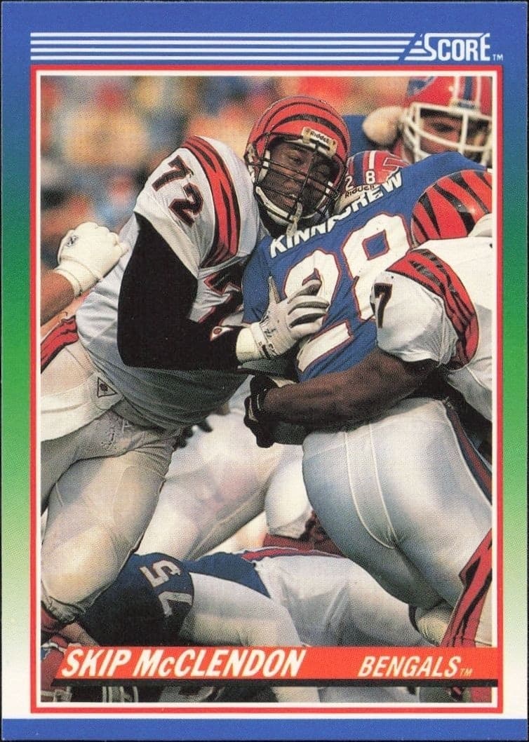 1990 Score Skip McClendon #72 football trading card front