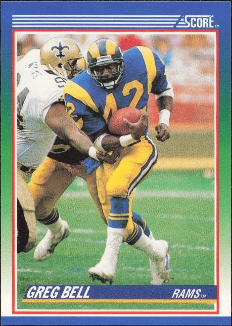 1990 Score Greg Bell #89 football trading card front