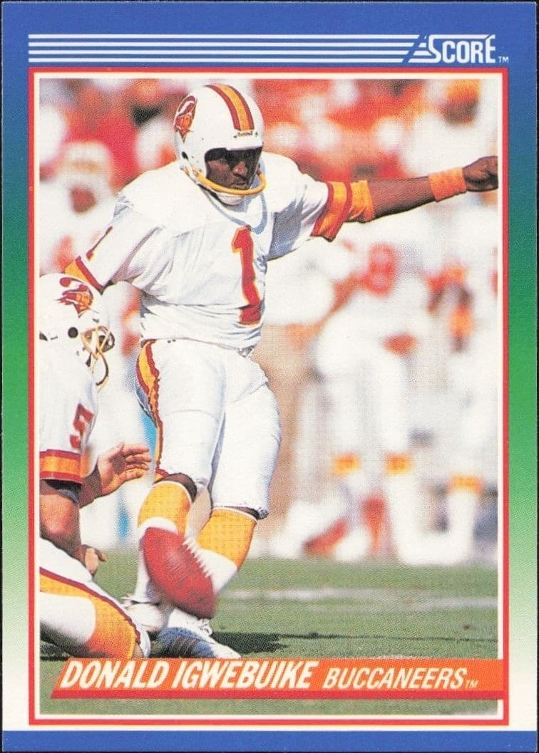 1990 Score Donald Igwebuike #99 football trading card front