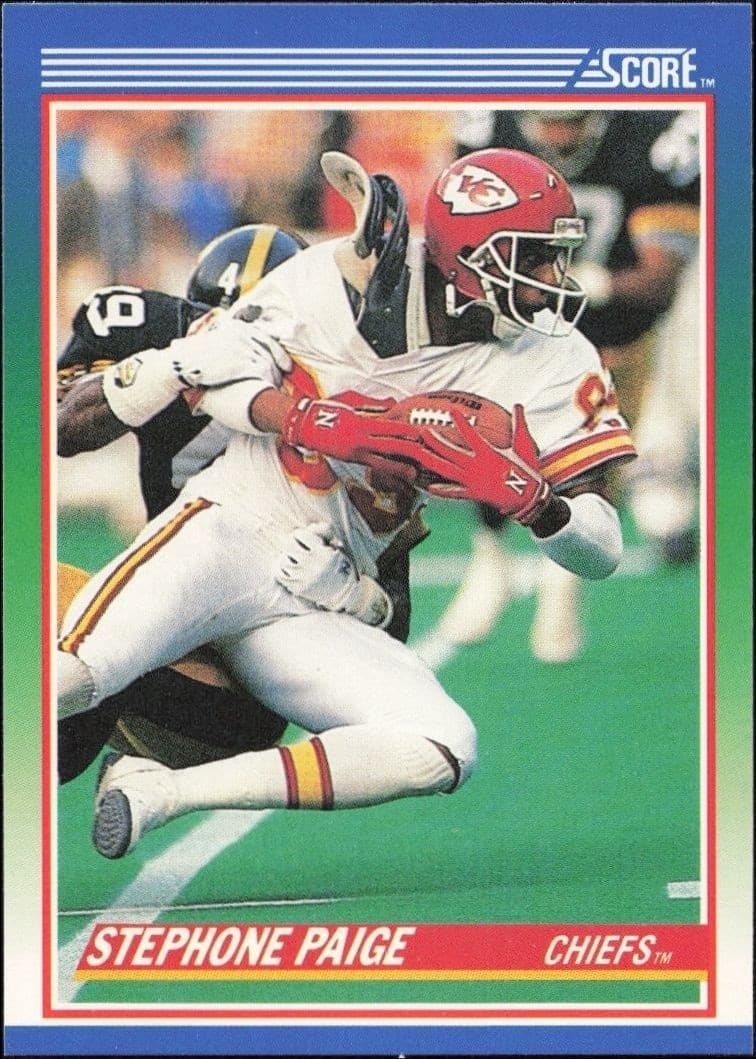 1990 Score Stephone Paige #96 football trading card front