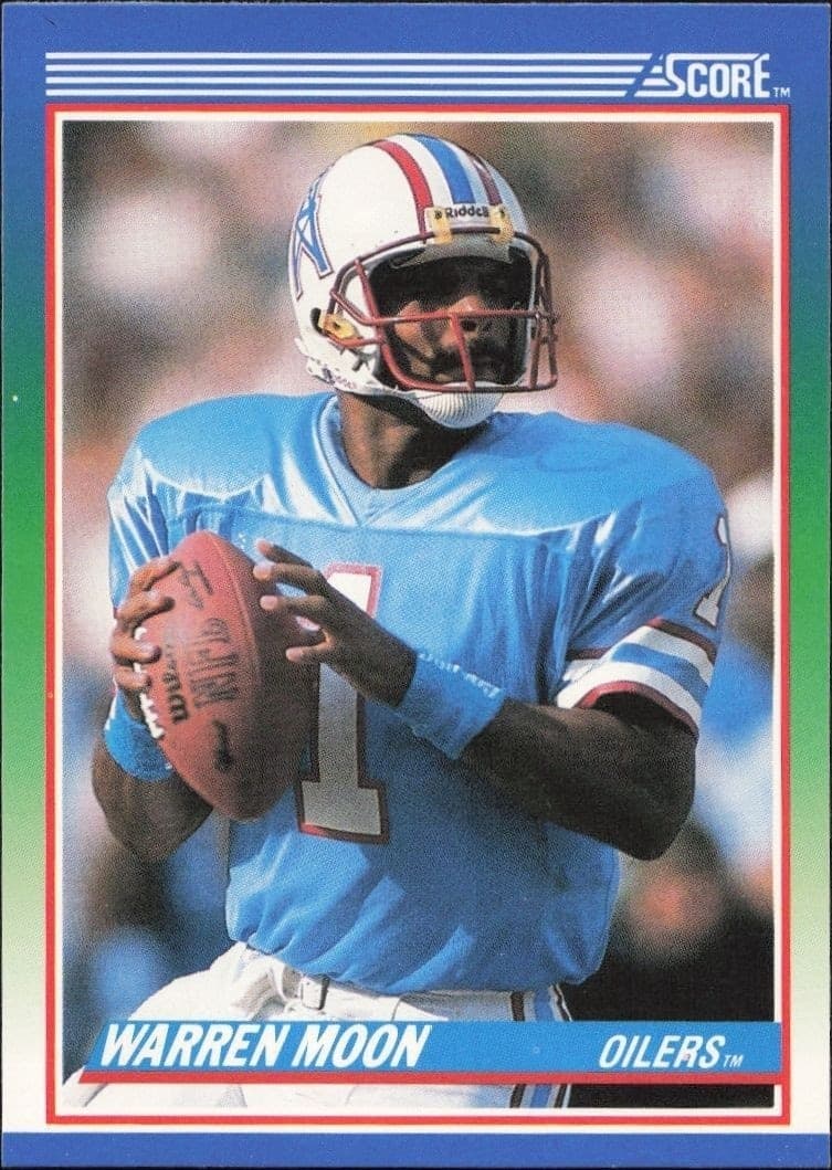 1990 Score Warren Moon #105 football trading card front