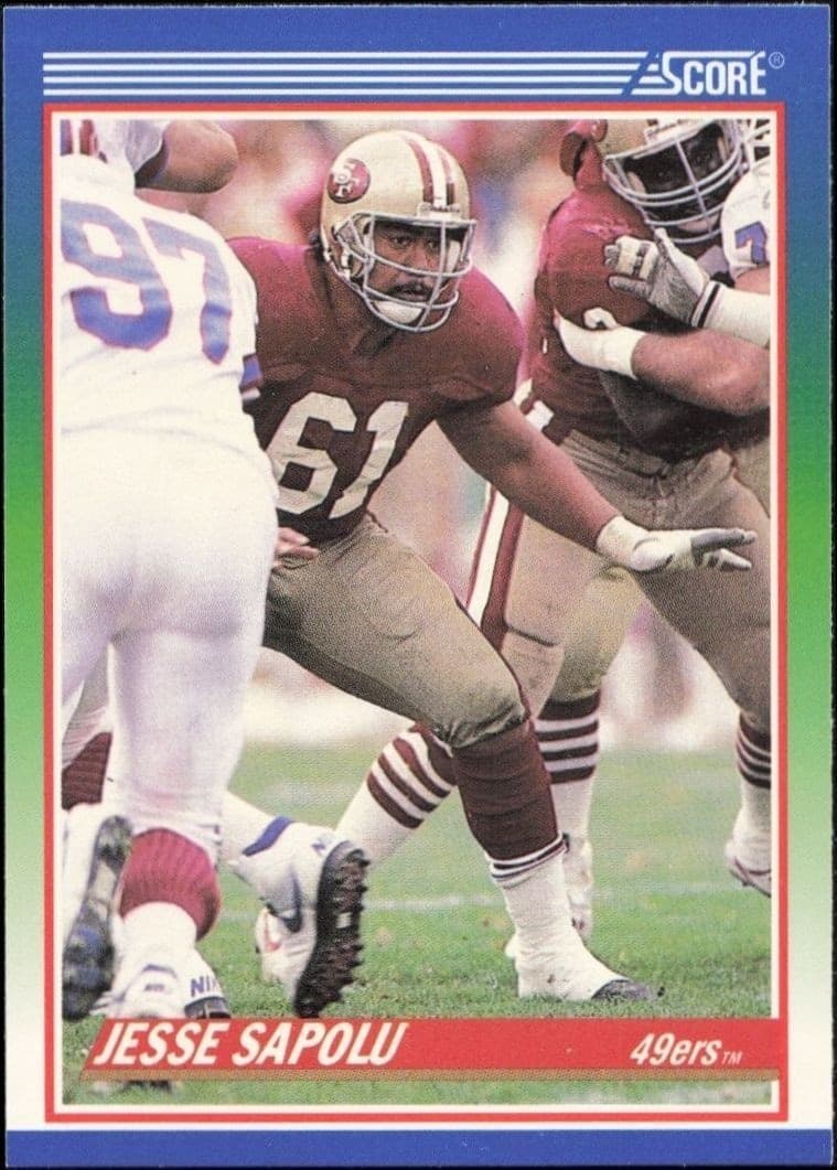 1990 Score Jesse Sapolu #424 football trading card front