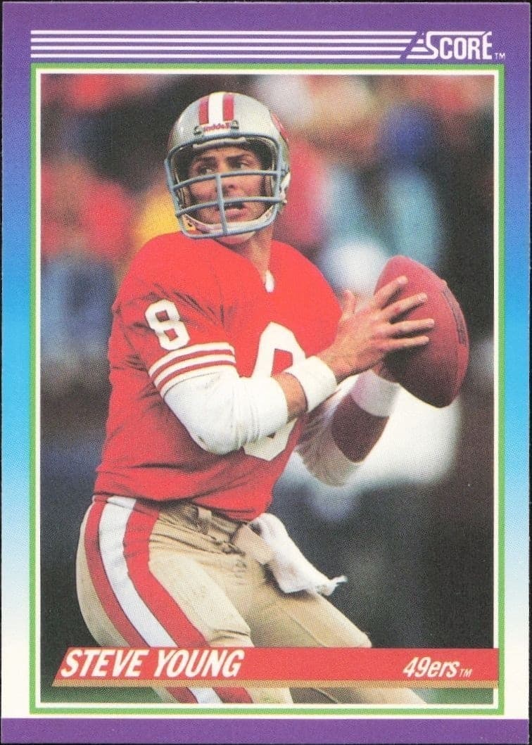 1990 Score Steve Young #145 football trading card front