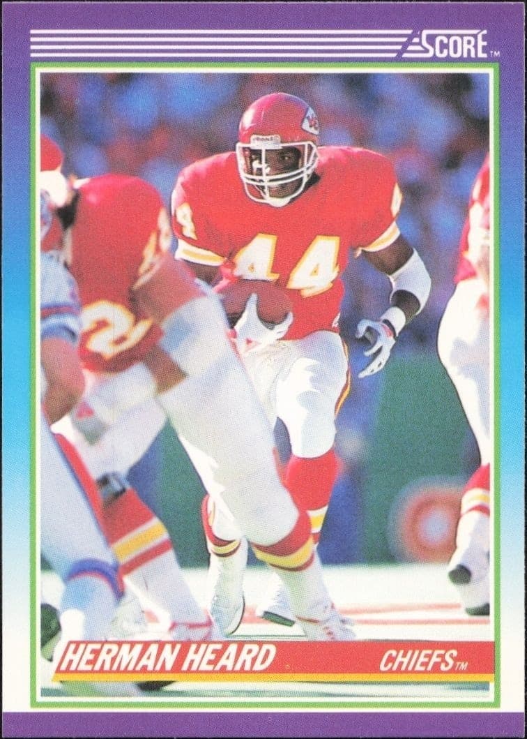 1990 Score Herman Heard #144 football trading card front