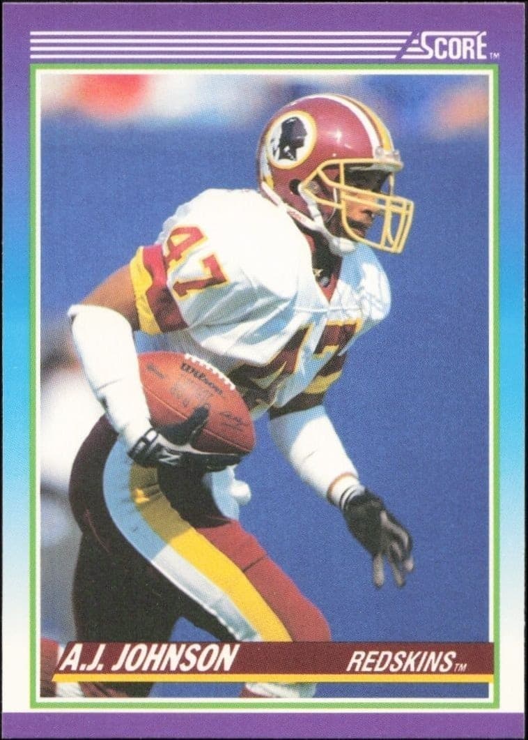 1990 Score A.J. Johnson #157 football trading card front