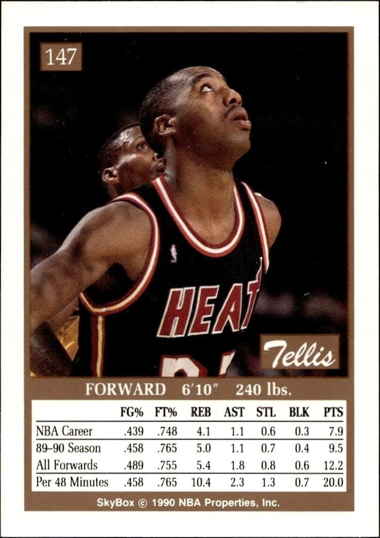 1990-91 Skybox Tellis Frank #147 basketball trading card back