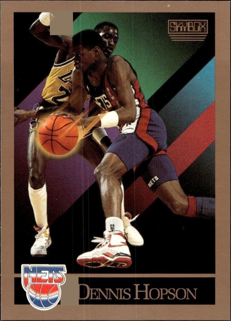 1990-91 Skybox Dennis Hopson #182 basketball trading card front