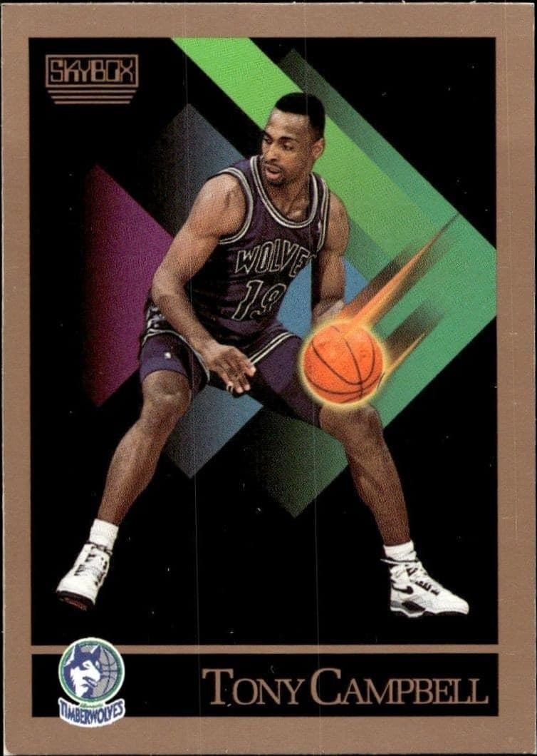 1990-91 Skybox Tony Campbell #168 basketball trading card front