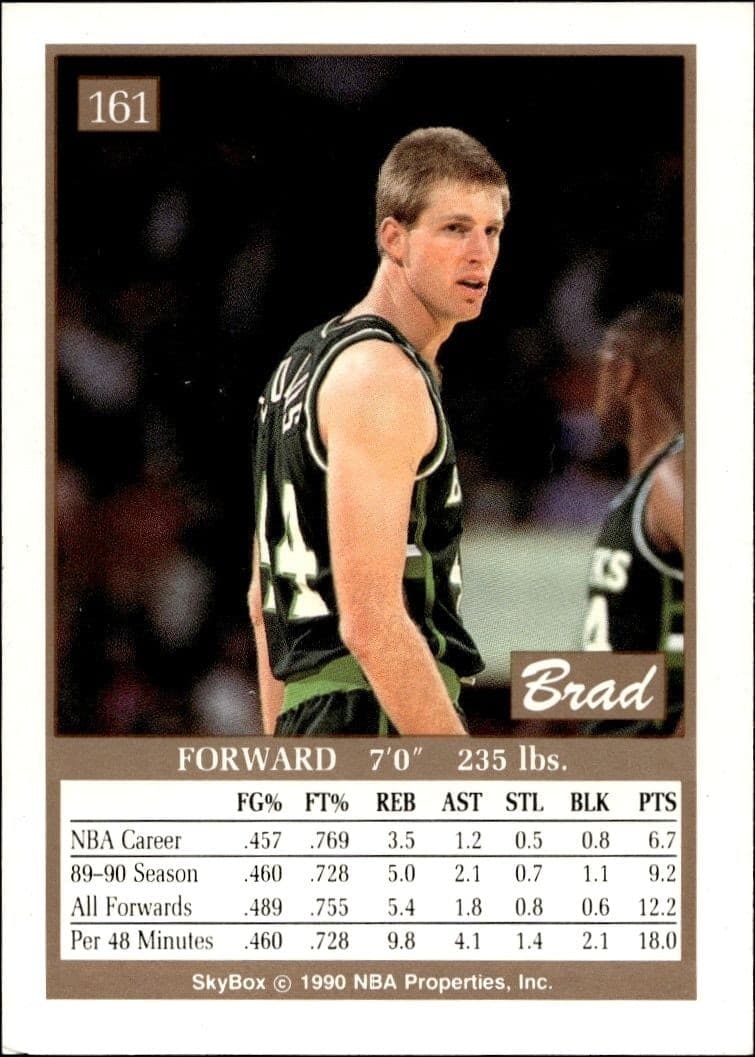 1990-91 Skybox Brad Lohaus #161 basketball trading card back