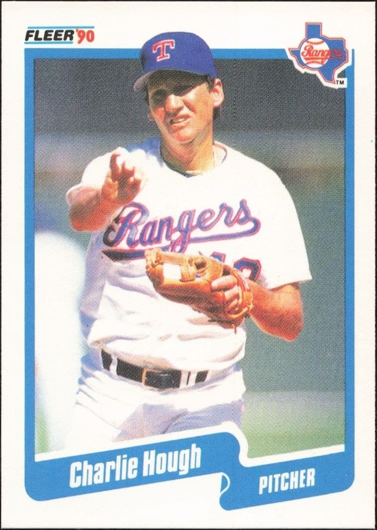 1990 Fleer Charlie Hough #300 baseball trading card front