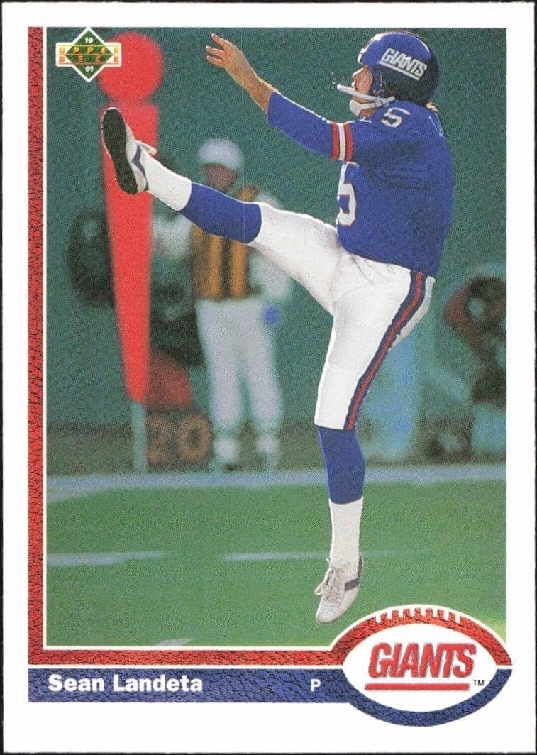 1991 Upper Deck Sean Landeta #288 football trading card front