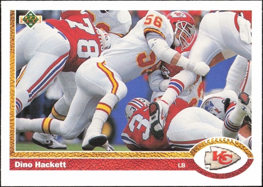 1991 Upper Deck Dino Hackett #298 football trading card front