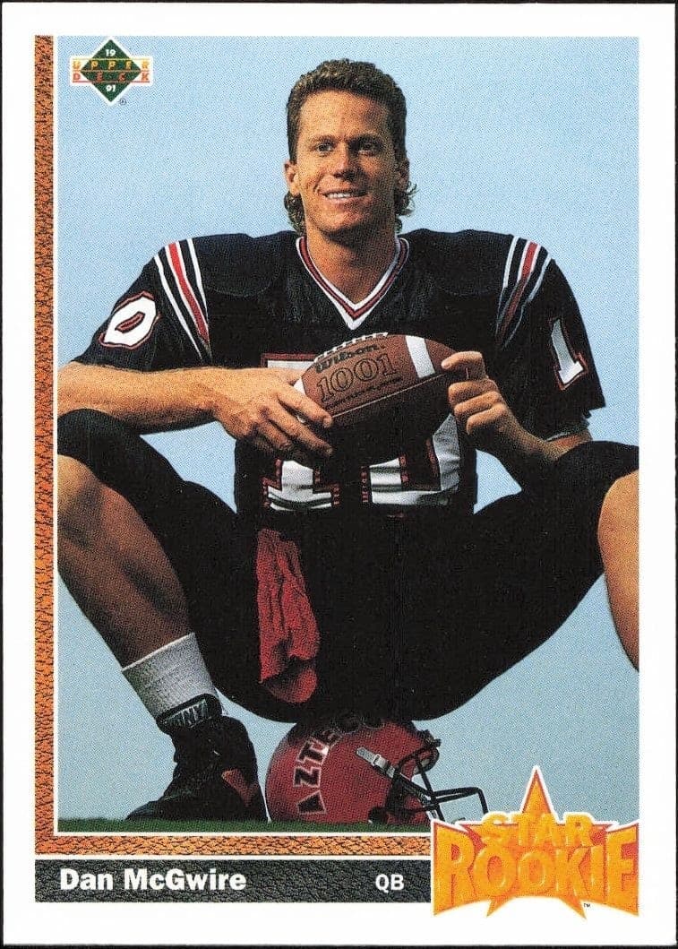 1991 Upper Deck Dan McGwire #7 football trading card front