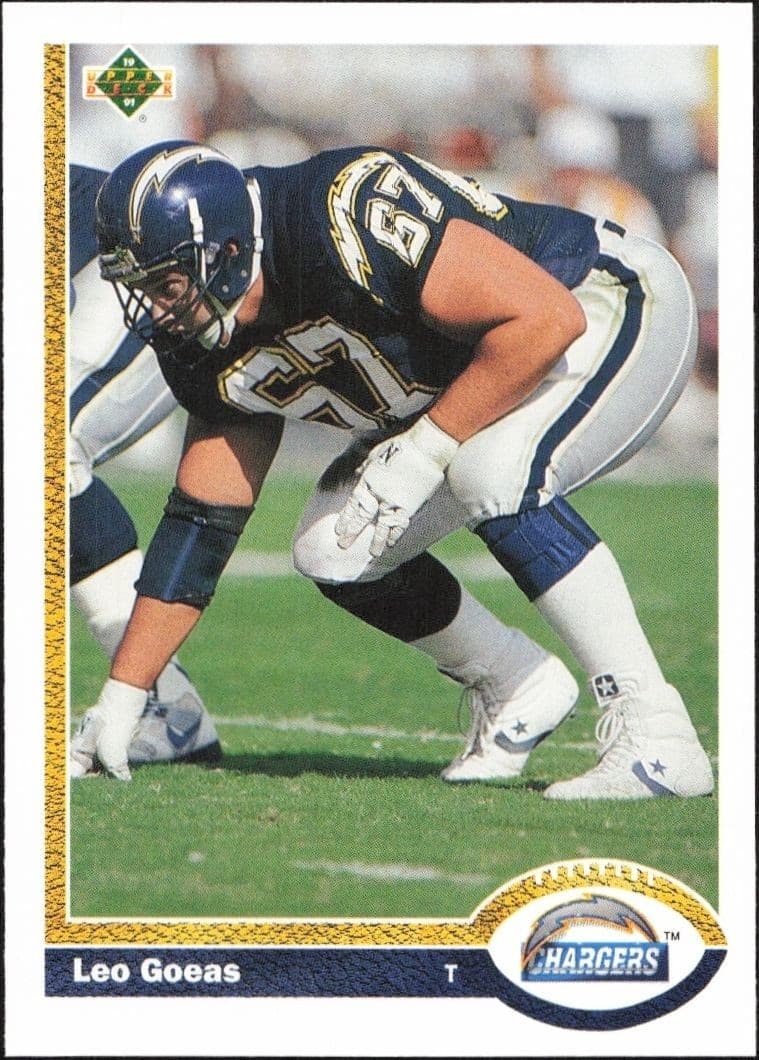 1991 Upper Deck Leo Goeas #216 football trading card front