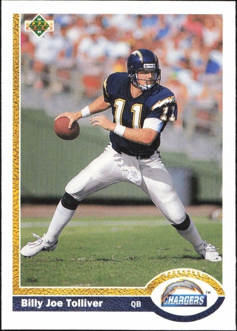 1991 Upper Deck Billy Joe Tolliver #220 football trading card front