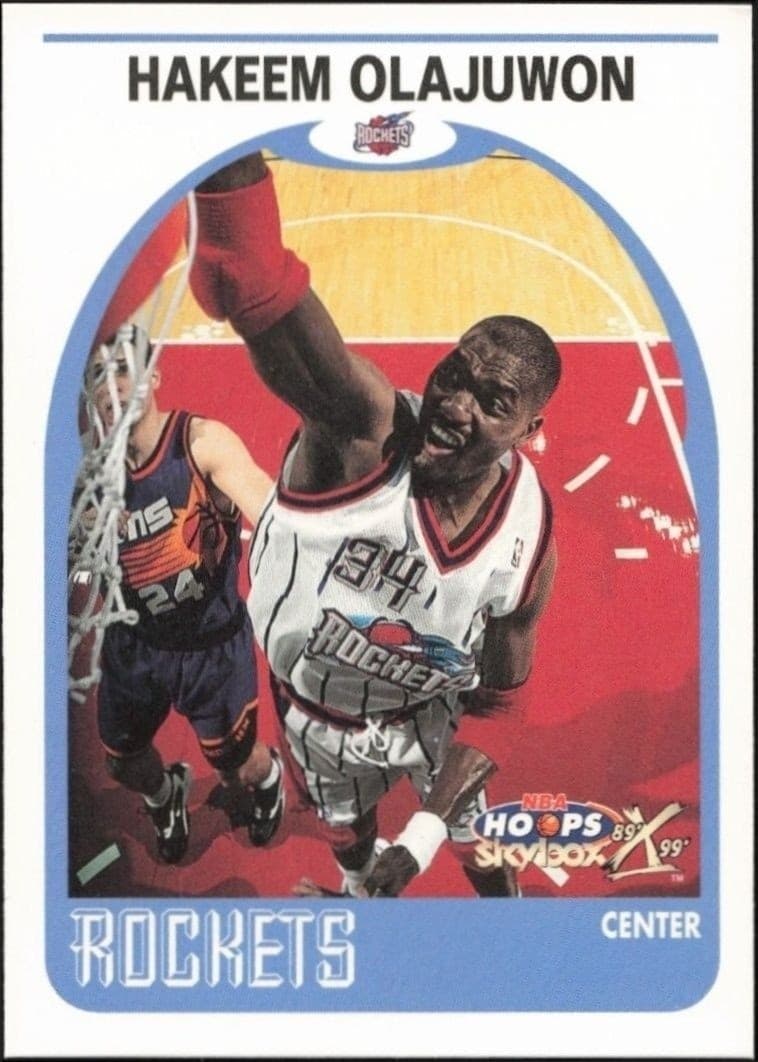 1999-00 Skybox NBA Hoops Decade Hakeem Olajuwon #40 basketball trading card front