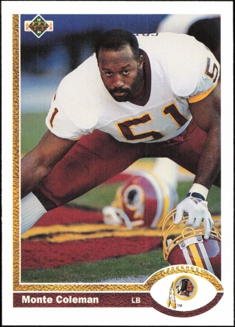 1991 Upper Deck Monte Coleman #440 football trading card front