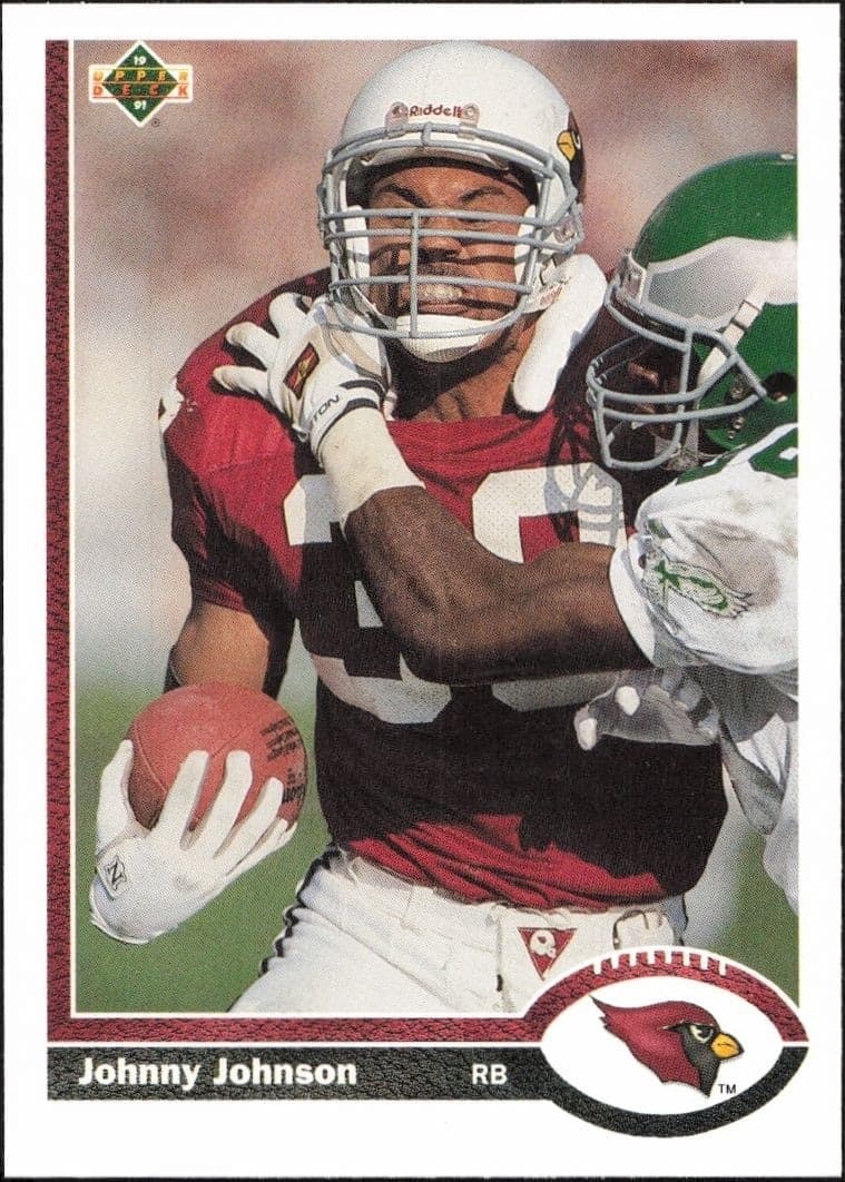 1991 Upper Deck Johnny Johnson #447 football trading card front
