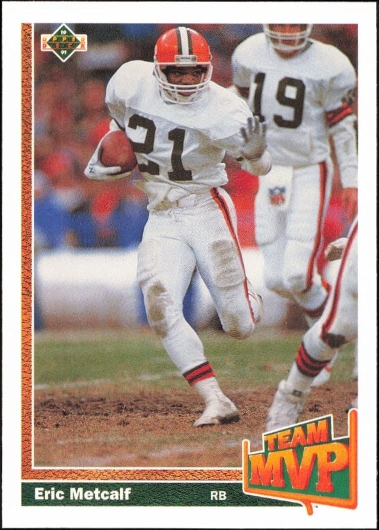 1991 Upper Deck Eric Metcalf #455 football trading card front