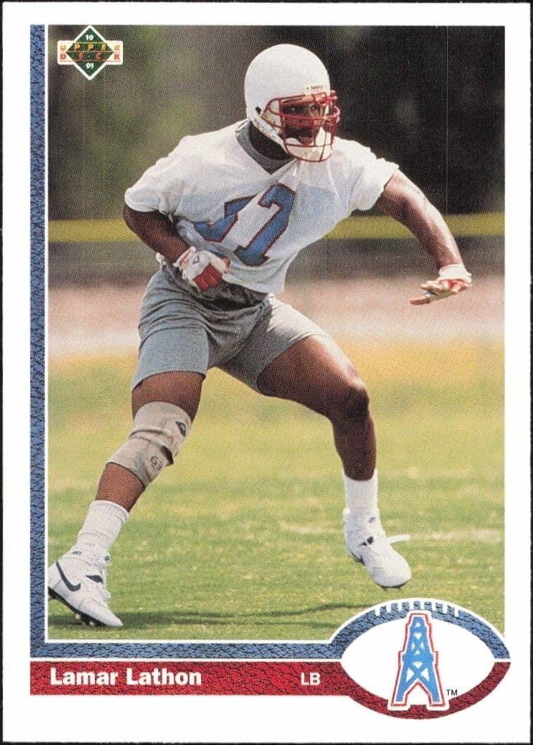1991 Upper Deck Lamar Lathon #424 football trading card front