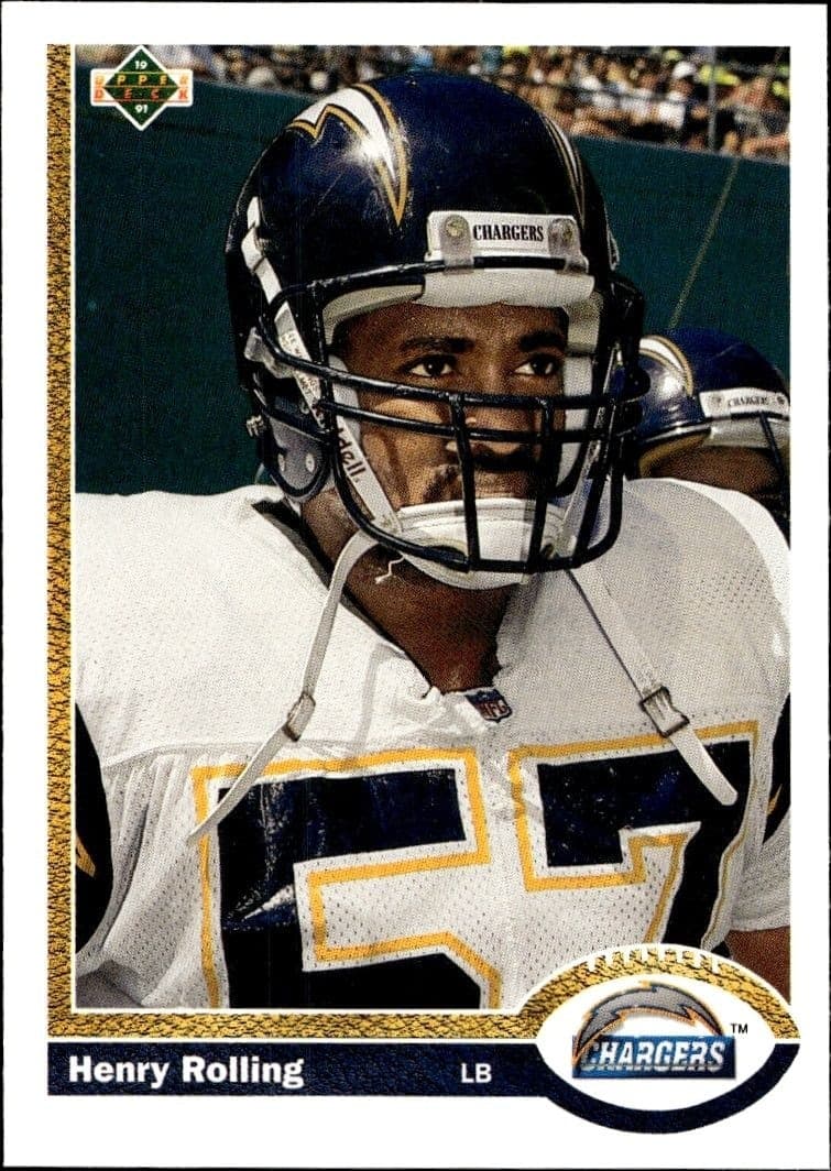 1991 Upper Deck Henry Rolling #593 football trading card front