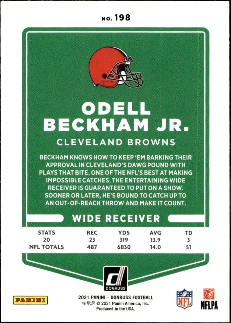 2021 Donruss Odell Beckham Jr. #198 football trading card back