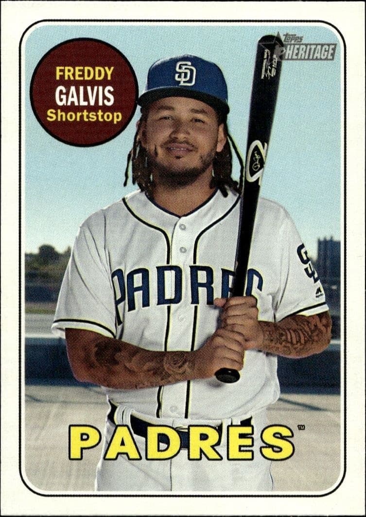 2018 Topps Heritage High Number Freddy Galvis #595 baseball trading card front