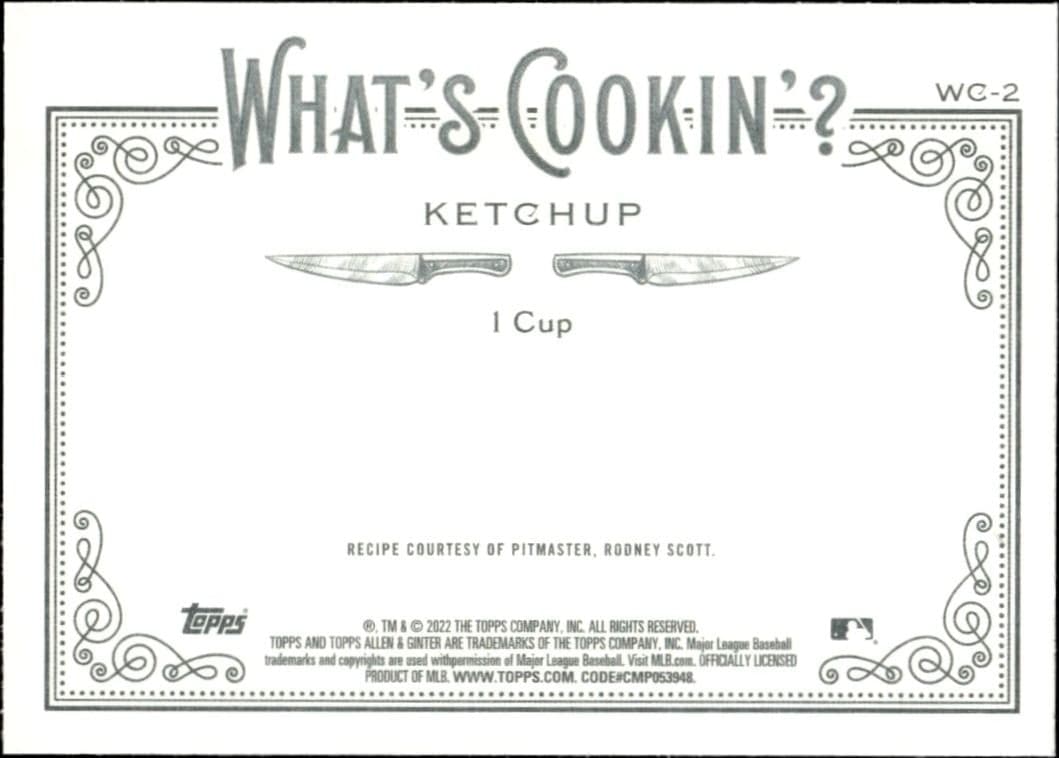 2022 Topps Allen & Ginter Ketchup #WC-2 baseball trading card back