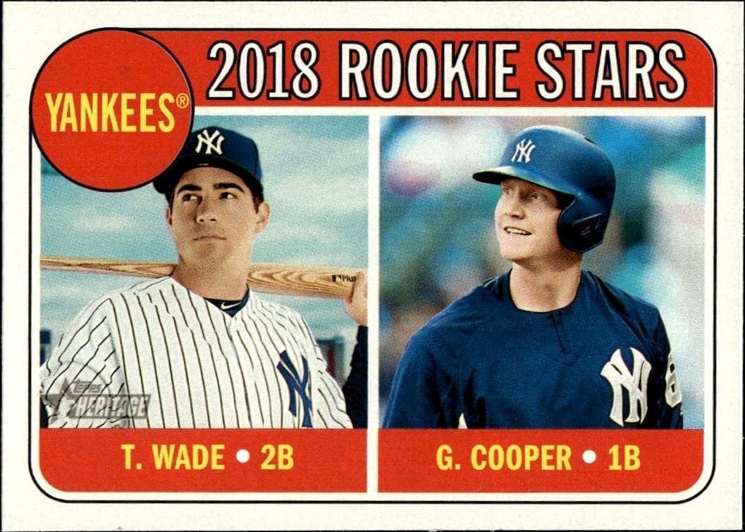 2018 Topps Heritage Garrett Cooper / Tyler Wade #321 baseball trading card front