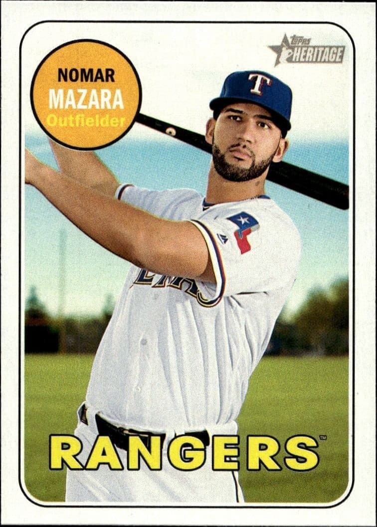 2018 Topps Heritage Nomar Mazara #335 baseball trading card front
