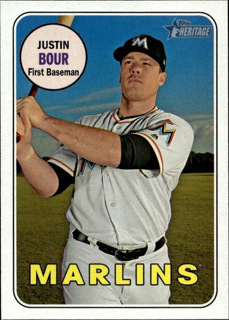 2018 Topps Heritage Justin Bour #113 baseball trading card front