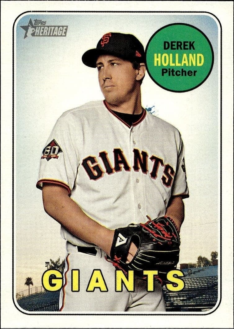 2018 Topps Heritage High Number Derek Holland #690 trading card