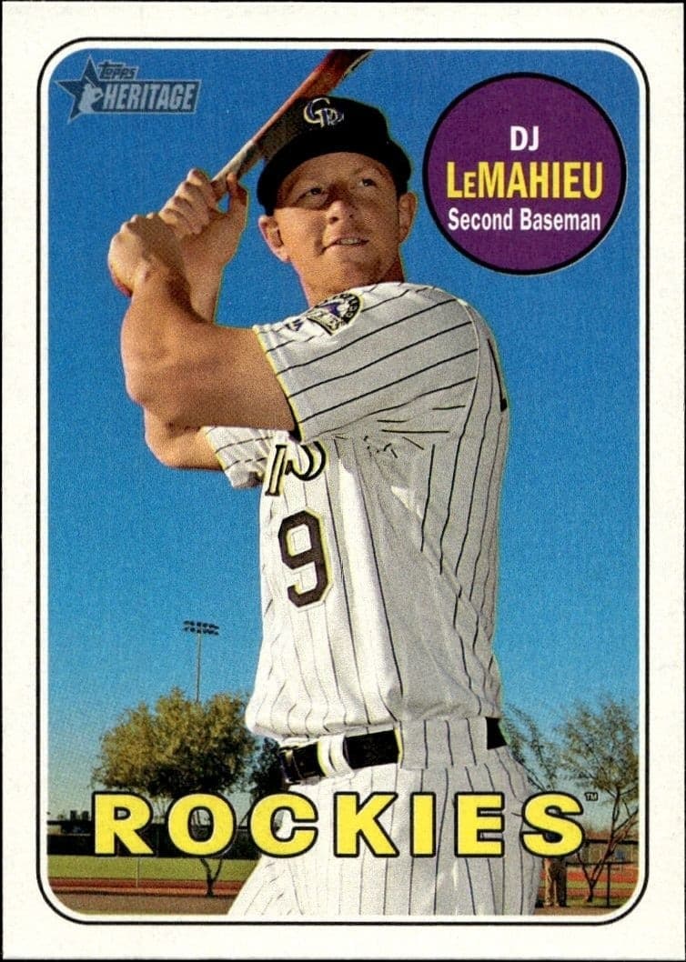 2018 Topps Heritage DJ LeMahieu #65 trading card