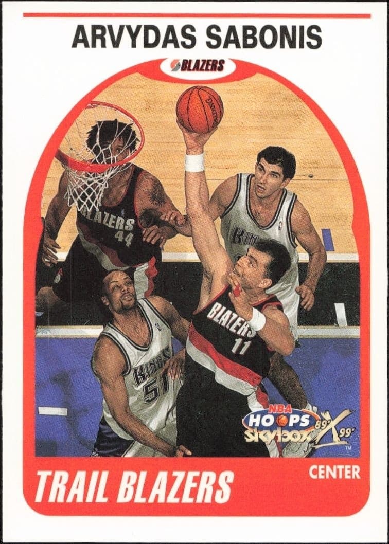 1999-00 Skybox NBA Hoops Decade Arvydas Sabonis #58 trading card