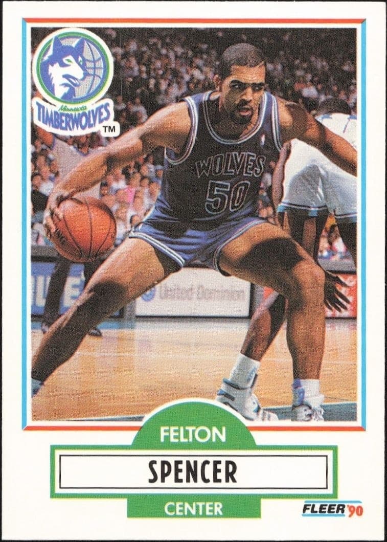 1990-91 Fleer Update Felton Spencer #U-57 trading card