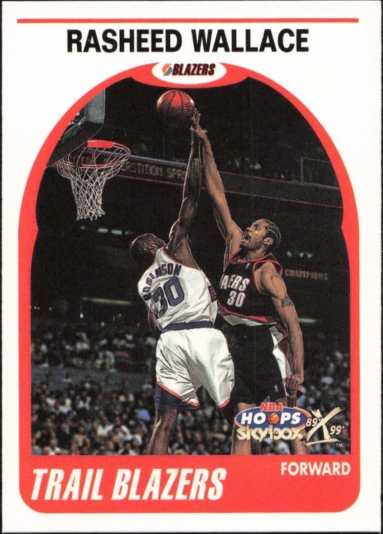 1999-00 Skybox NBA Hoops Decade Rasheed Wallace #180 trading card