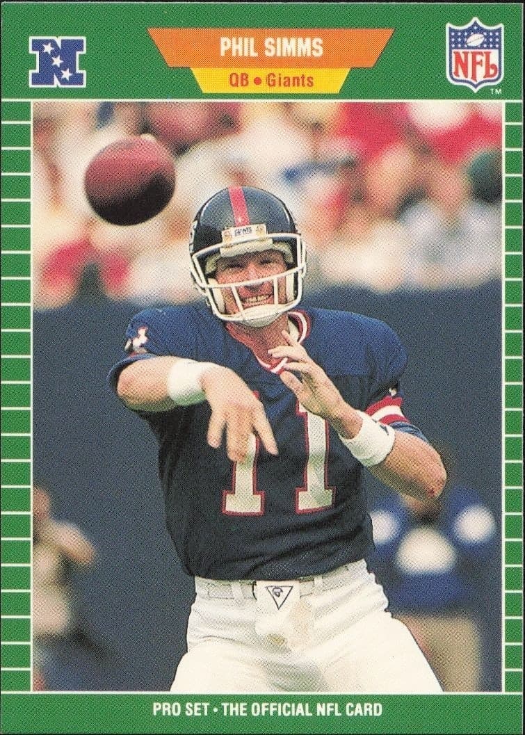 1989 Pro-Set Phil Simms #291 trading card