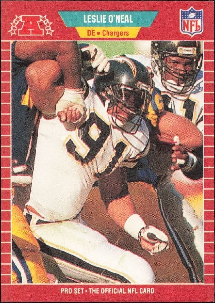 1989 Pro Set Leslie O'Neal #365 football trading card front