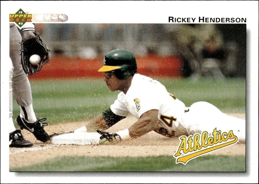 1992 Upper-Deck Low Number Rickey Henderson #155 trading card