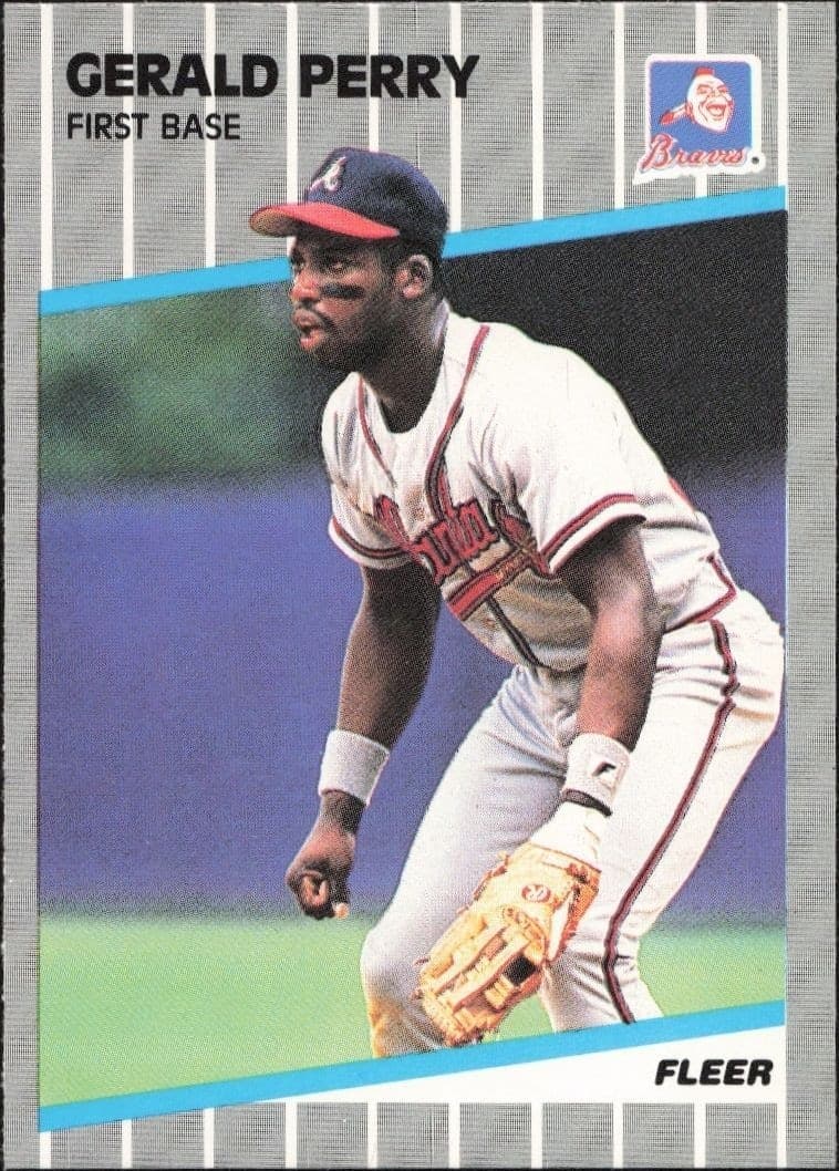 1989 Fleer Gerald Perry #597 baseball trading card front