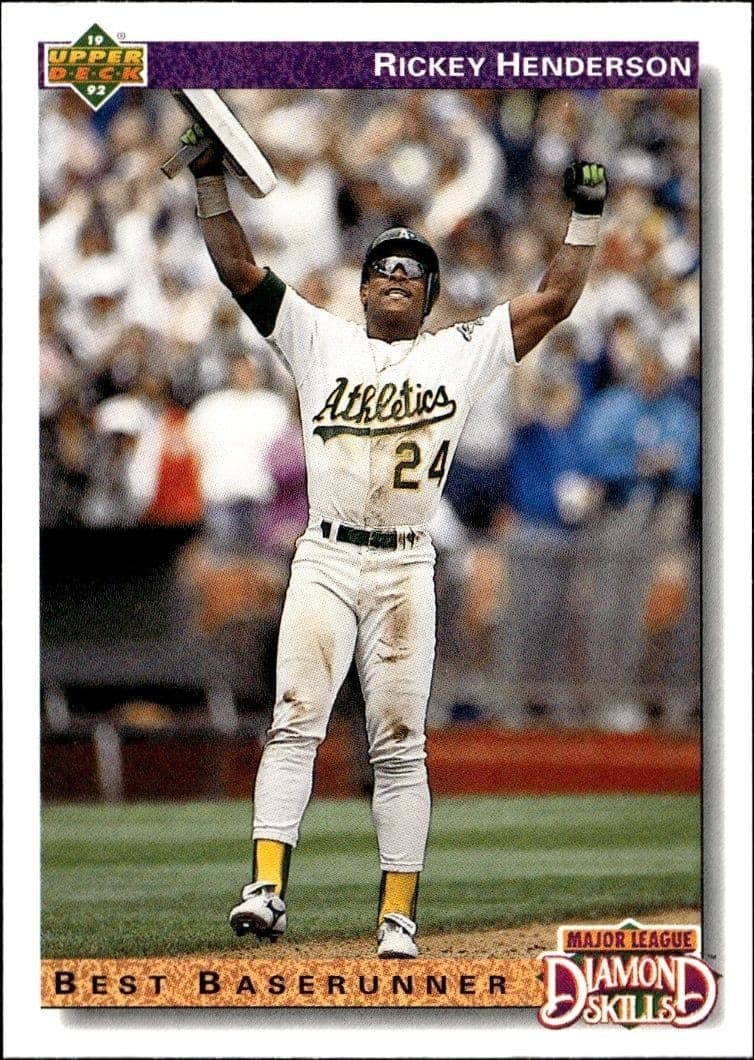 1992 Upper-Deck Low Number Rickey Henderson #648 trading card