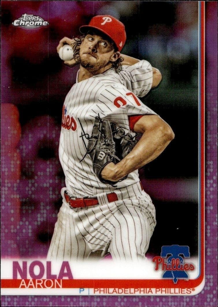2019 Topps Chrome Aaron Nola #176 baseball trading card front