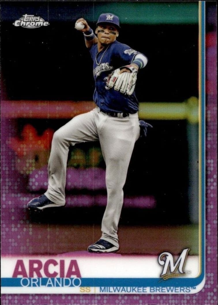 2019 Topps Chrome Orlando Arcia #189 baseball trading card front